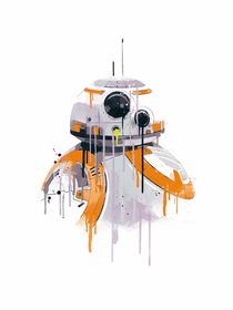 BB8 robot watercolor style art print by Goldenplanet Prints