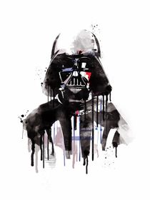 Darth vader watercolor style art print by Goldenplanet Prints