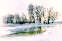 Frozen Water, Snow and Ice on the Dnieper River by maxal-tamor