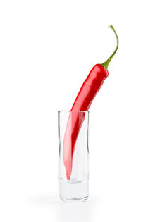 Red Chili Pepper and Glass by maxal-tamor