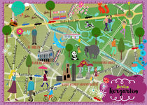 Berlin Tiergarten Map von Elisandra Sevenstar