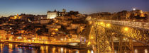 Ponte Dom Luís I und Altstadtviertel Ribeira bei Abenddämmerung, Porto von Torsten Krüger