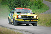 Yellow vintage Opel Kadett C Coupe racing car von maxal-tamor