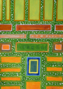 Filled Rectangles on Green Dotted Wall   by Heidi  Capitaine