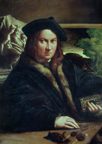 Portrait of a gentleman wearing a beret by Parmigianino