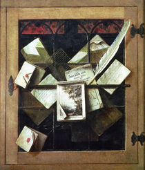 Trompe l'oeil with letters and notebooks von Cornelis Norbertus Gysbrechts