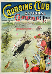 Poster advertising the opening of the Coursing Club at Courbevoie von French School