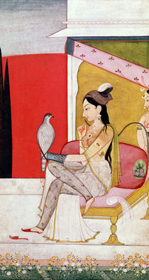 Lady with a Hawk, Pahari Style von Guler School