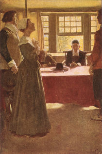 Mary Dyer Brought Before Governor Endicott von Howard Pyle