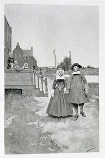 Along the Canal in Old Manhattan by Howard Pyle