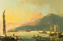 Tahitian War Galleys in Matavai Bay von William Hodges