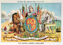 The Royal Arms Jubilant, from 'St. Stephen's Review Presentation Cartoon' von Tom Merry