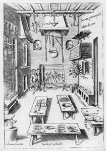 Kitchen interior by Italian School
