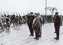 Raymond Poincare and General Joffre at the Front by French Photographer