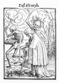 Death and the Old Woman, from 'The Dance of Death' by Hans Holbein the Younger