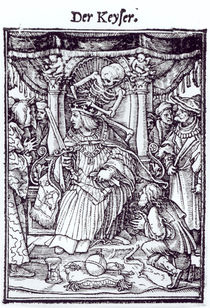 Death and the Emperor, from 'The Dance of Death' by Hans Holbein the Younger