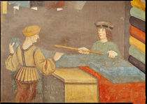 A Cloth Merchant Measuring Cloth von Italian School