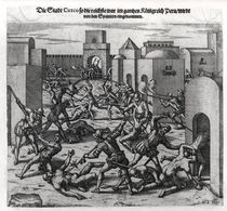 Siege of Cuzco by Francis Pizarro in 1531-32 by German School