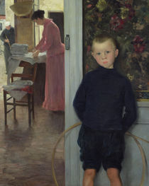 Interior with Women and a Child von Paul Mathey