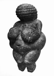 The Venus of Willendorf, side view of female figurine von Prehistoric