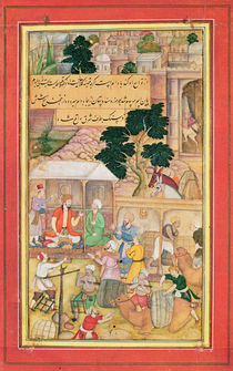Emperor Babur in conversation with an old man von Indian School