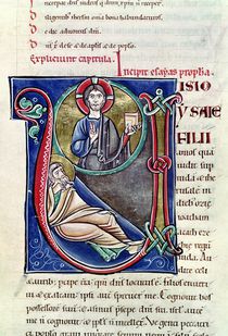 Ms 3 Historiated initial 'V' or 'U' depicting the Prophecy of Isaiah von French School