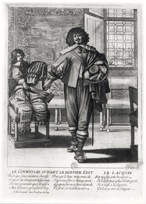 Courtier following the last royal edict in 1633 and his lacquey von Abraham Bosse