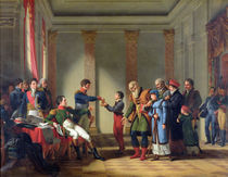 Napoleon Bonaparte Giving a Pension of A Hundred Napoleons to the Pole von Jean-Charles Tardieu