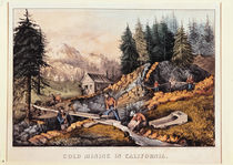 Gold Mining in California, published by Currier & Ives, 1871 von American School