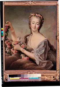 Portrait of the Countess du Barry as Flora by Francois-Hubert Drouais
