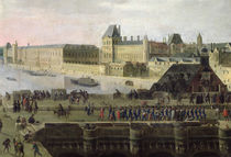 View of the Pont-Neuf and the River Seine looking downstream von Flemish School