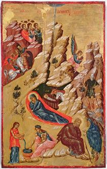 Icon depicting the Nativity von Greek School