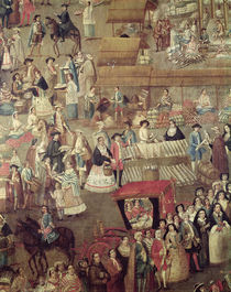 Plaza Mayor in Mexico, detail of the Market von Mexican School