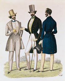 Fashion plate depicting male clothing by French School