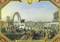 Re-establishment of the Statue of Henri IV on Pont Neuf von Hippolyte Lecomte