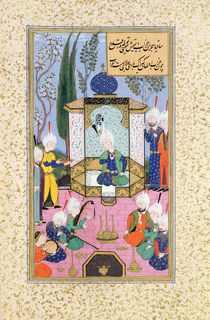 Ms B-284 Fol.33b The Court of the Sultan by Islamic School