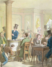 The Cafe de Commerce, from 'Tableau de Paris' von Georg Emanuel Opitz