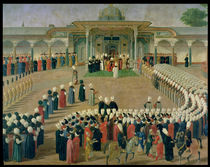 Reception at the Court of Sultan Selim III at the Topkapi Palace by Ottoman School