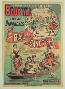 Poster advertising 'Le Bal des Canotiers' at Bougival von French School