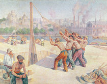 Workers on the Quai de la Seine at Billancourt by Maximilien Luce