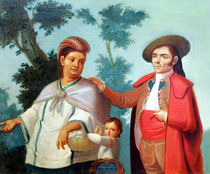 A Spaniard and his Mexican Indian Wife von Mexican School