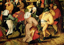 Rustic Wedding, detail of people dancing von Pieter Brueghel the Younger