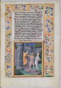 Ms Lat. Q.v.I.126 fol.14 Expulsion from the Garden of Eden by Jean Colombe