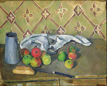 Fruit, Serviette and Milk Jug von Paul Cezanne