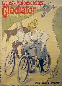 Poster advertising Gladiator bicycles and motorcycles by Ferdinand Misti-Mifliez
