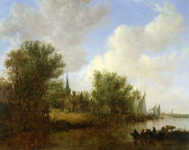 River scene with a View of Overschie von Jan Josephsz. van Goyen