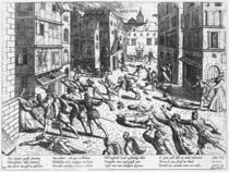 Scenes of the Spanish fury at Antorff von Flemish School