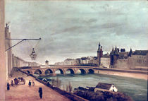 View of the Pont au Change from Quai de Gesvres von Jean Baptiste Camille Corot