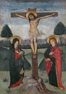 Christ on the Cross between the Virgin and St. John by Spanish School