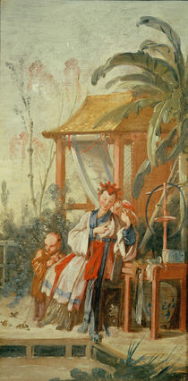 A Chinese Garden, study for a tapestry cartoon von Francois Boucher